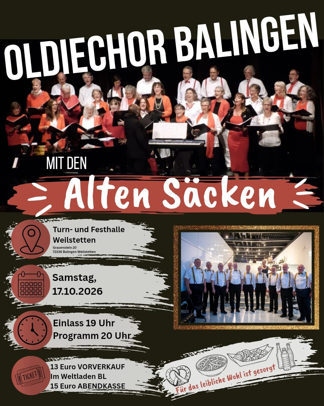 Oldiechor Balingen mit den Alten S&auml;cken des SB Tieringen